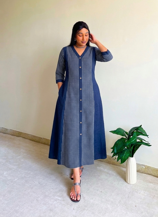 Aza A-line Patchwork Dress
