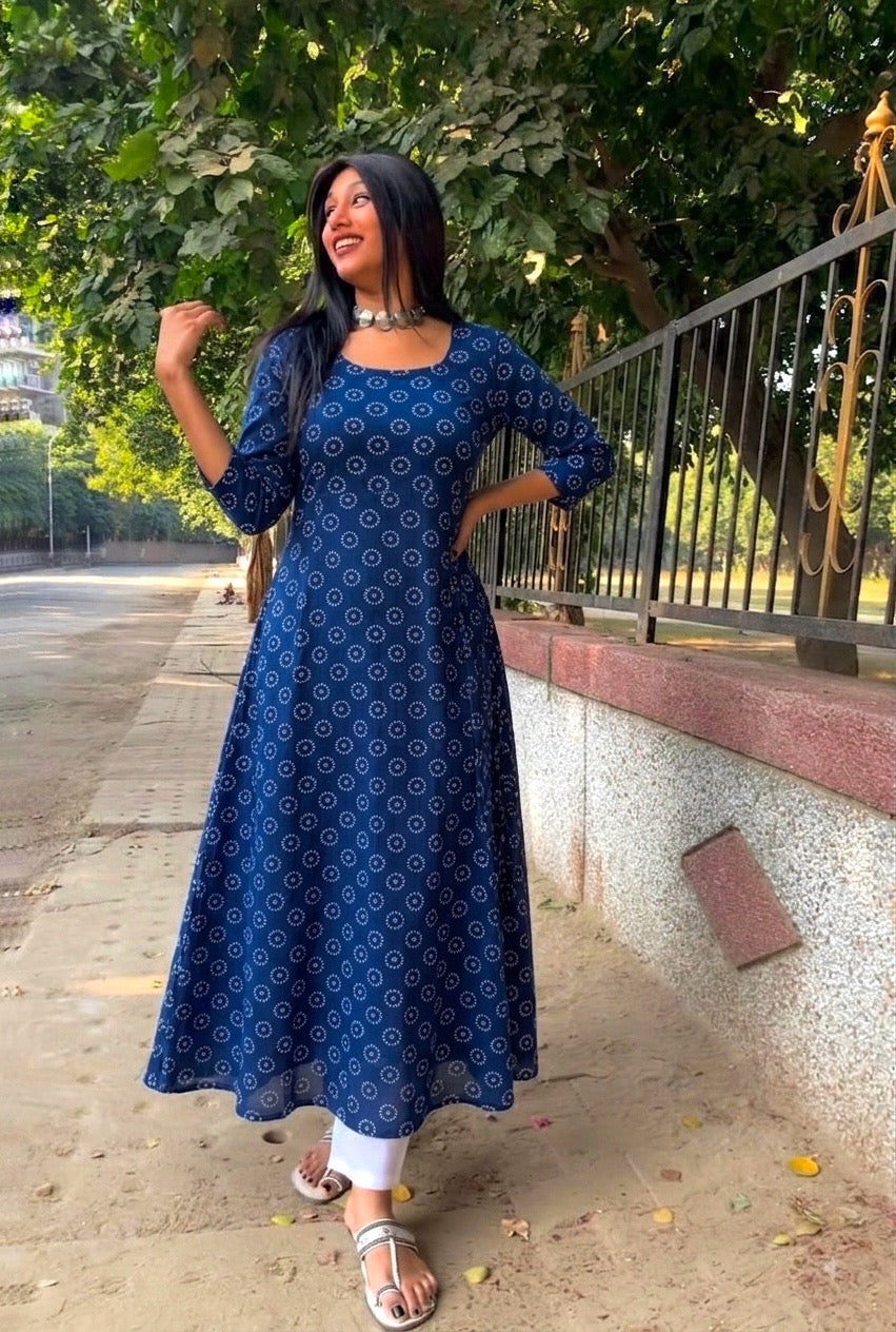 Riva Blue A-line Anarkali