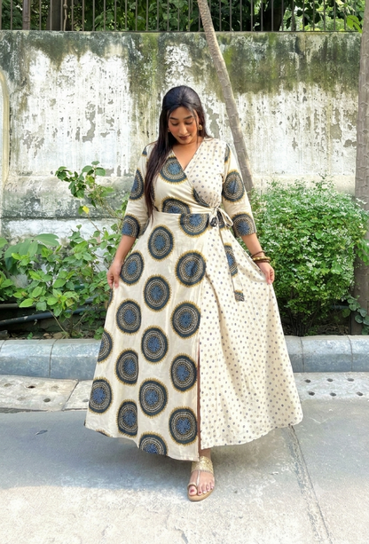 Iffat Half & Half Wrap Dress