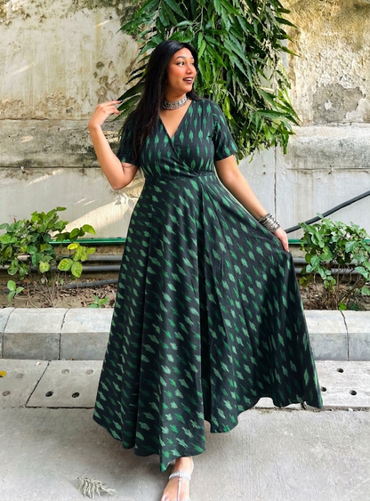 Isra Ikat Wrap Style Anarkali