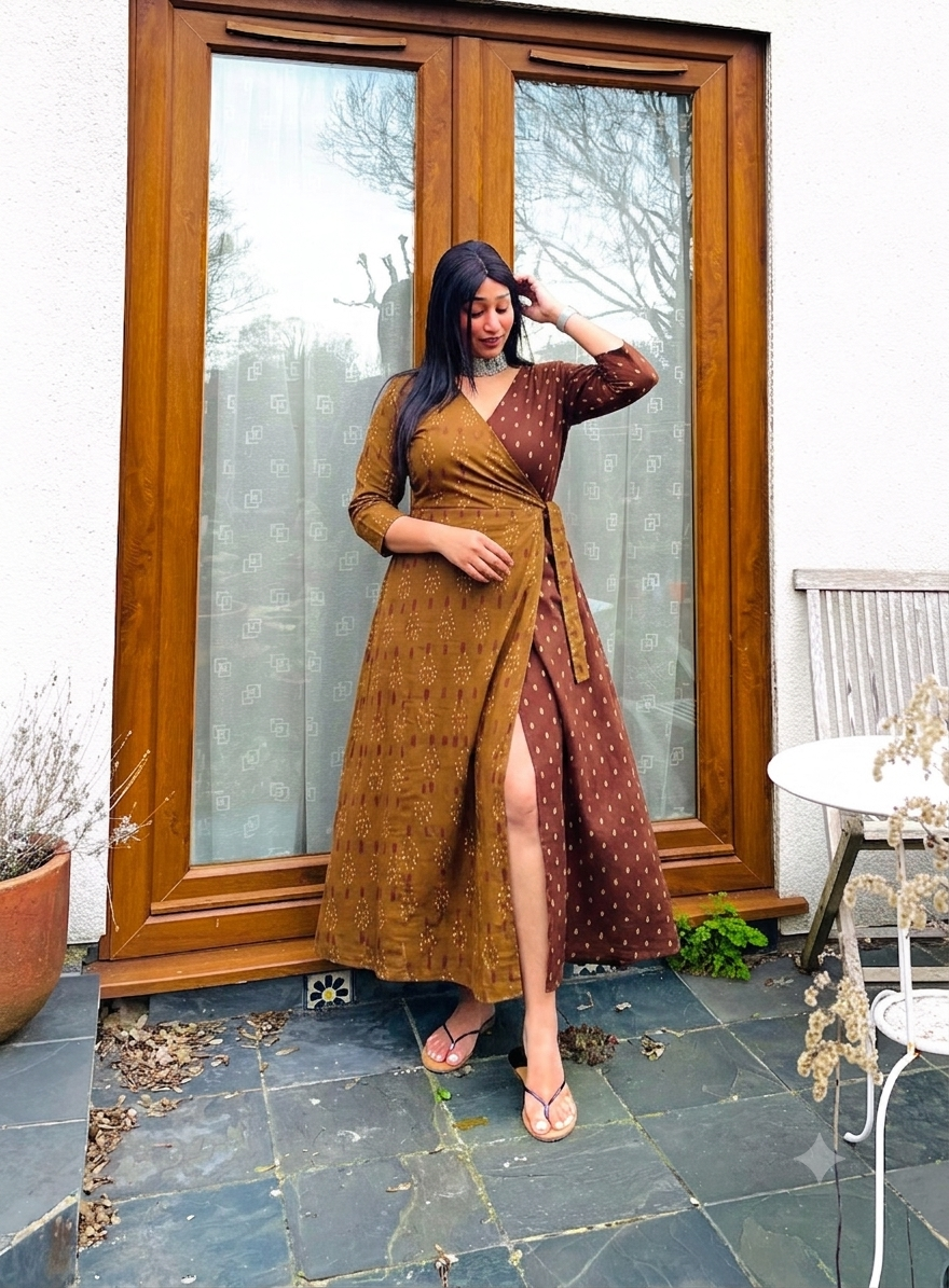 Yara Half & Half Wrap Dress