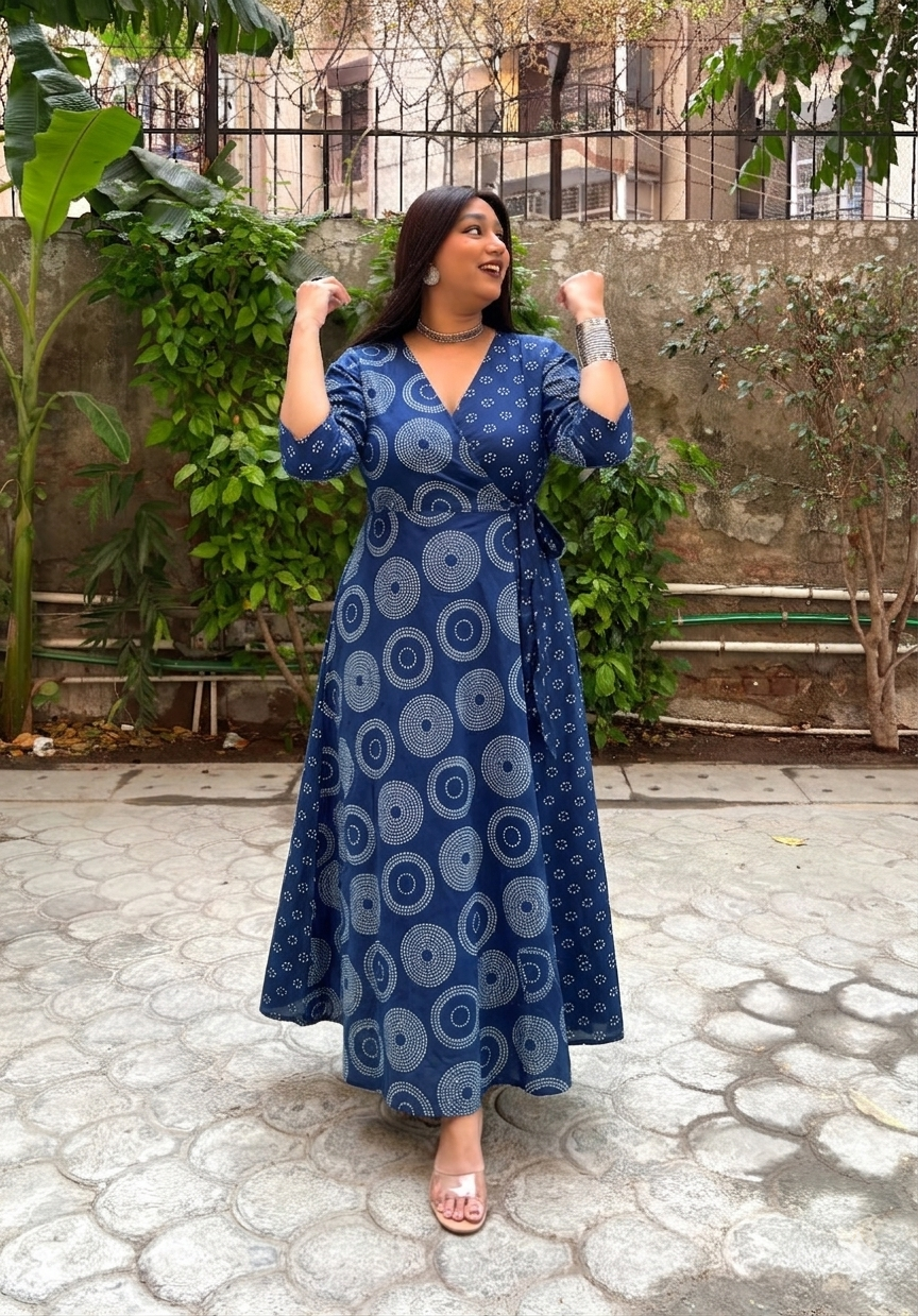 Teal Rayon Wrap Dress – Ethnic Finery Teal Rayon Wrap Dress – Ethnic Finery