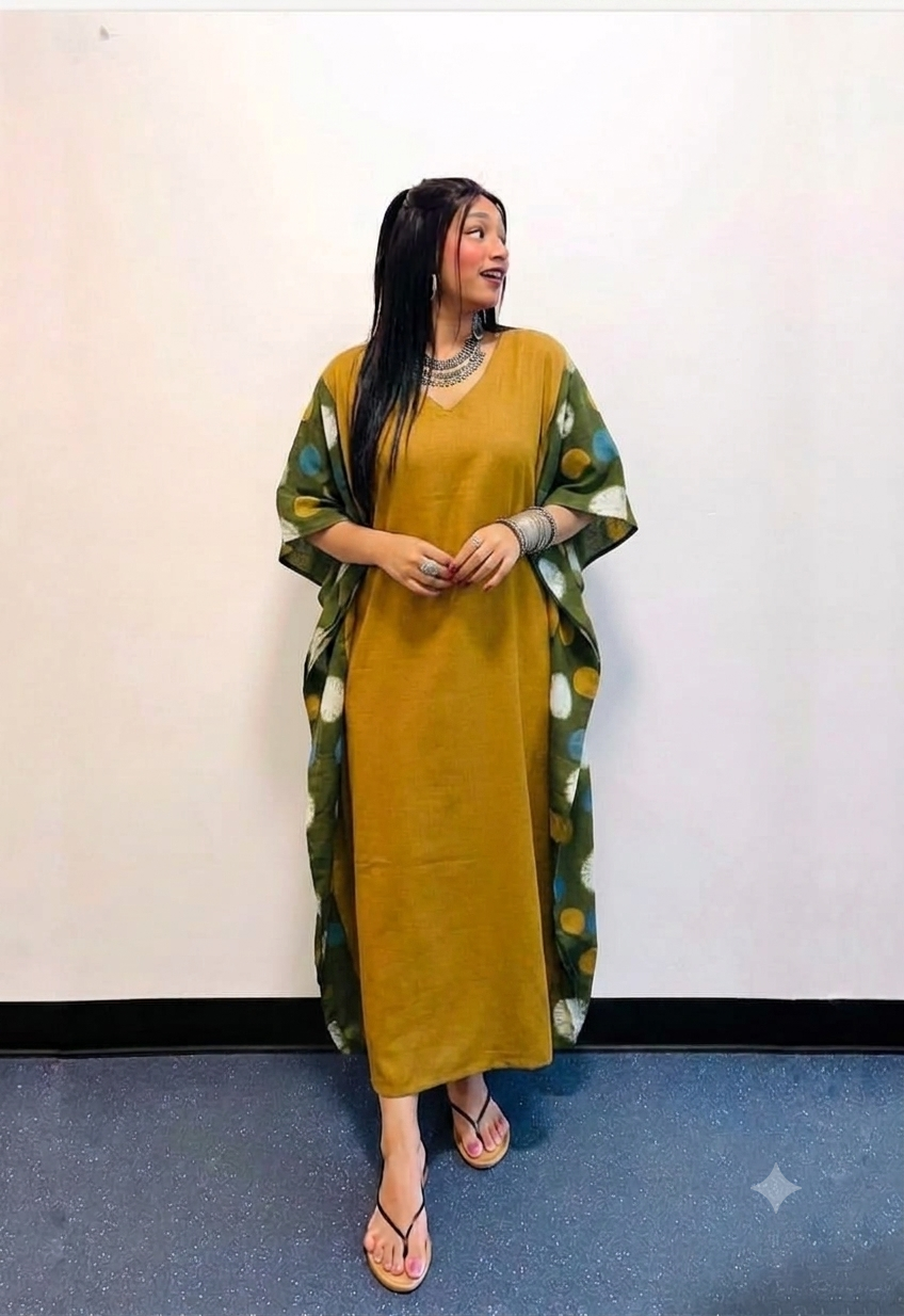 Mustard Rayon Kaftan