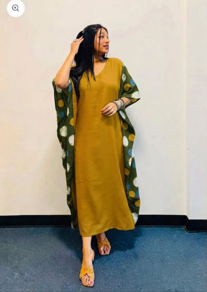 Mustard Rayon Kaftan