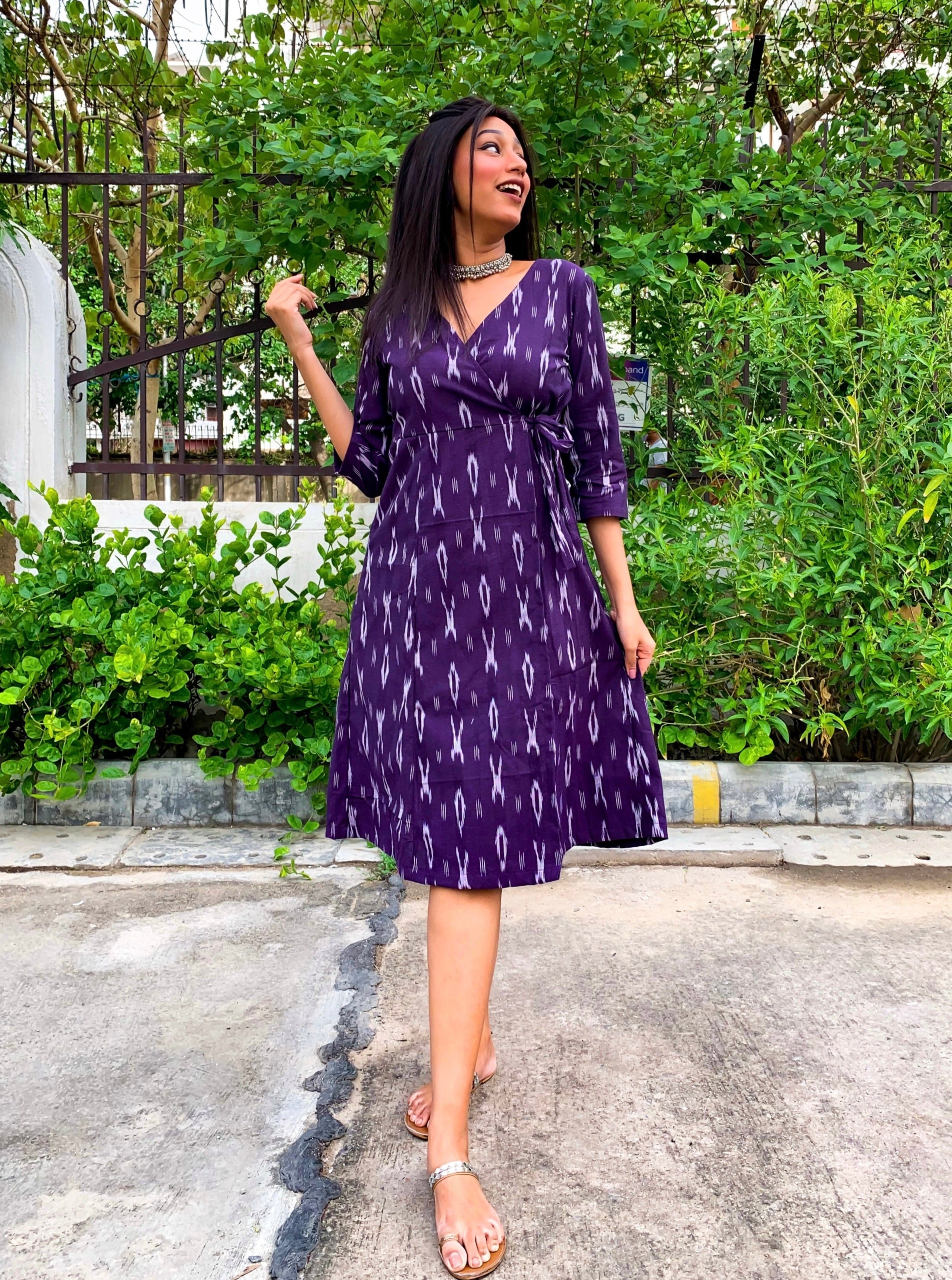 Ikkat cotton long clearance dresses