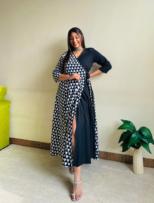 Anam Half & Half Wrap Dress