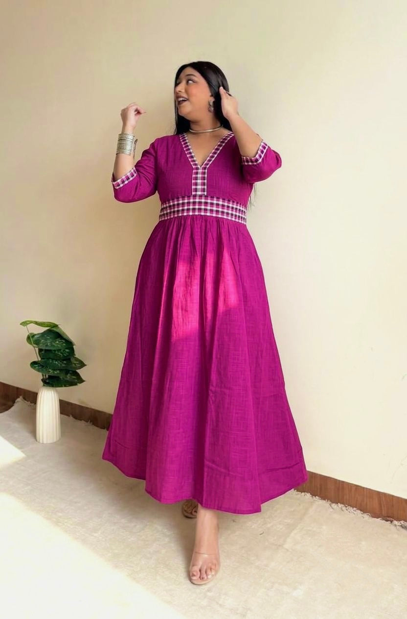 Magenta Rose Fit & Flare Dress
