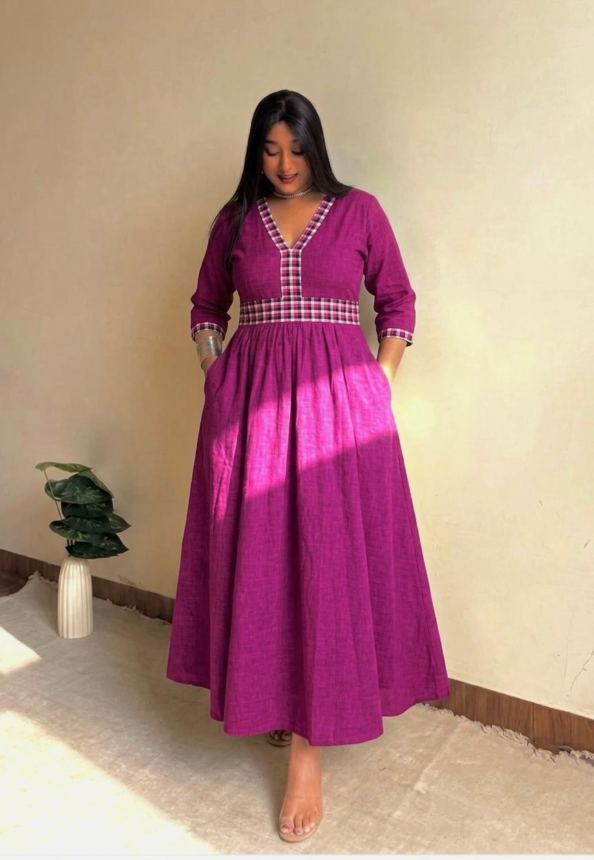 Magenta Rose Fit & Flare Dress
