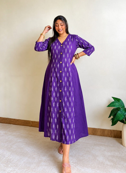 Violet A-line Patchwork Dress