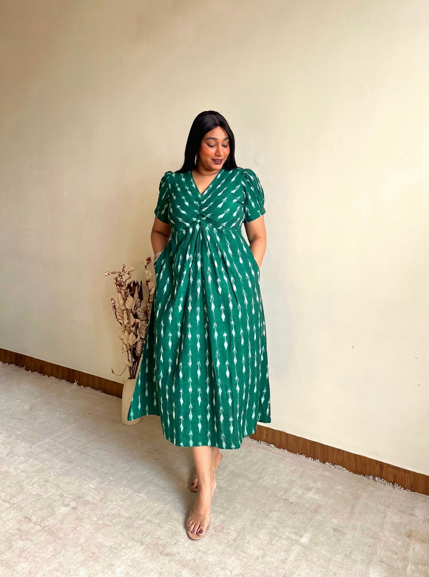 Farah Green Knot Dress (S)