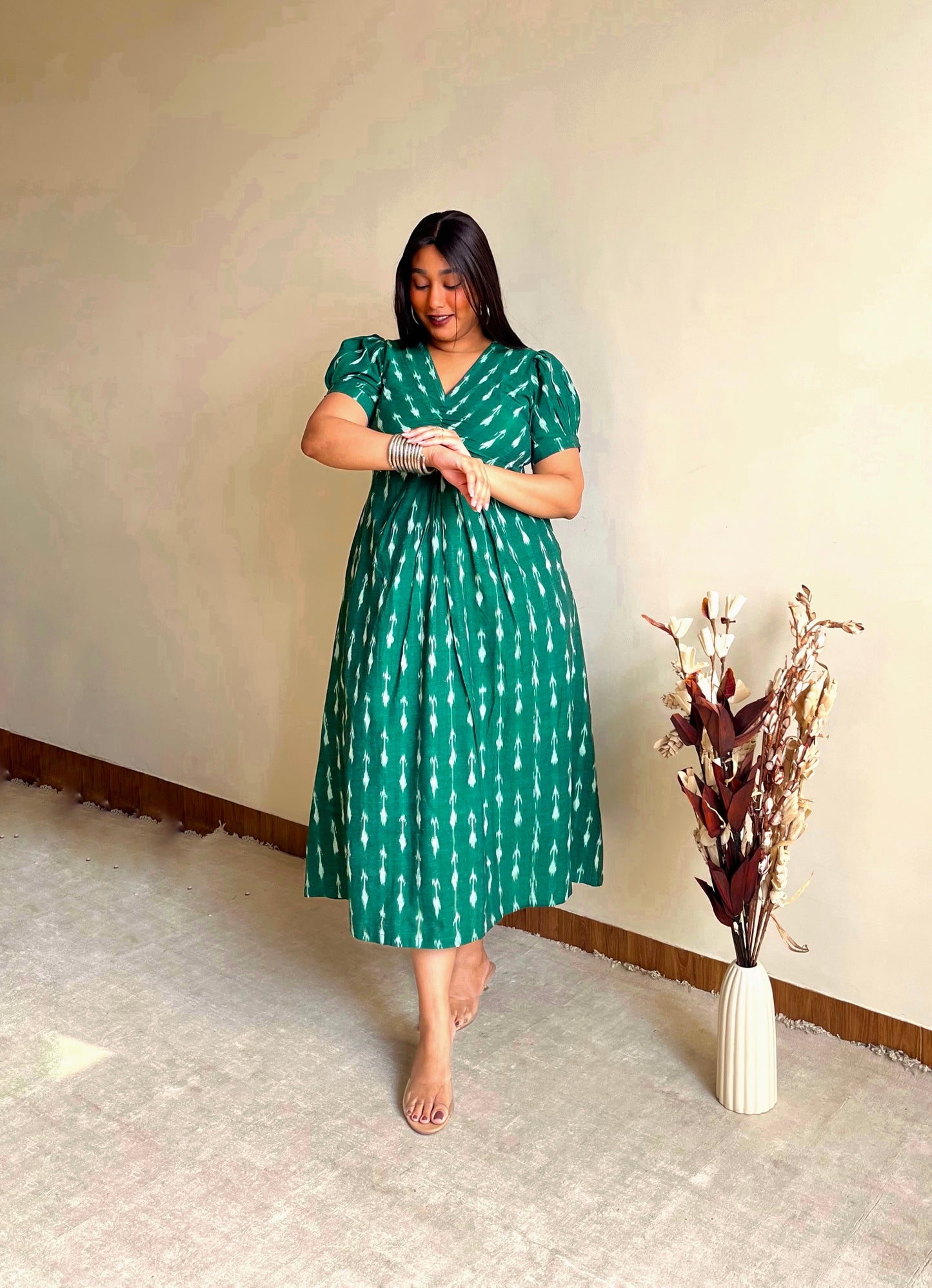 Farah Green Knot Dress (S)