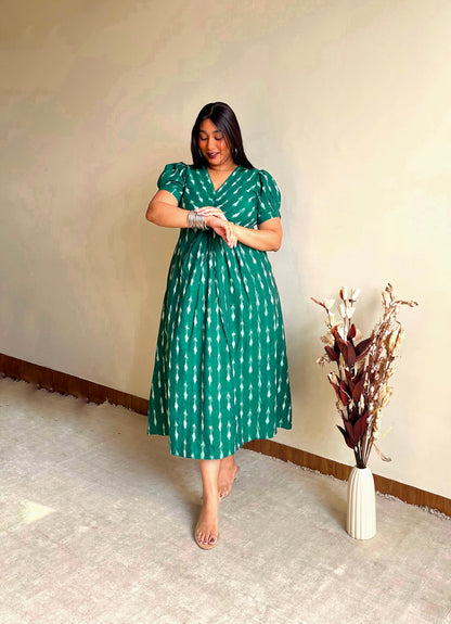 Farah Green Knot Dress (S)