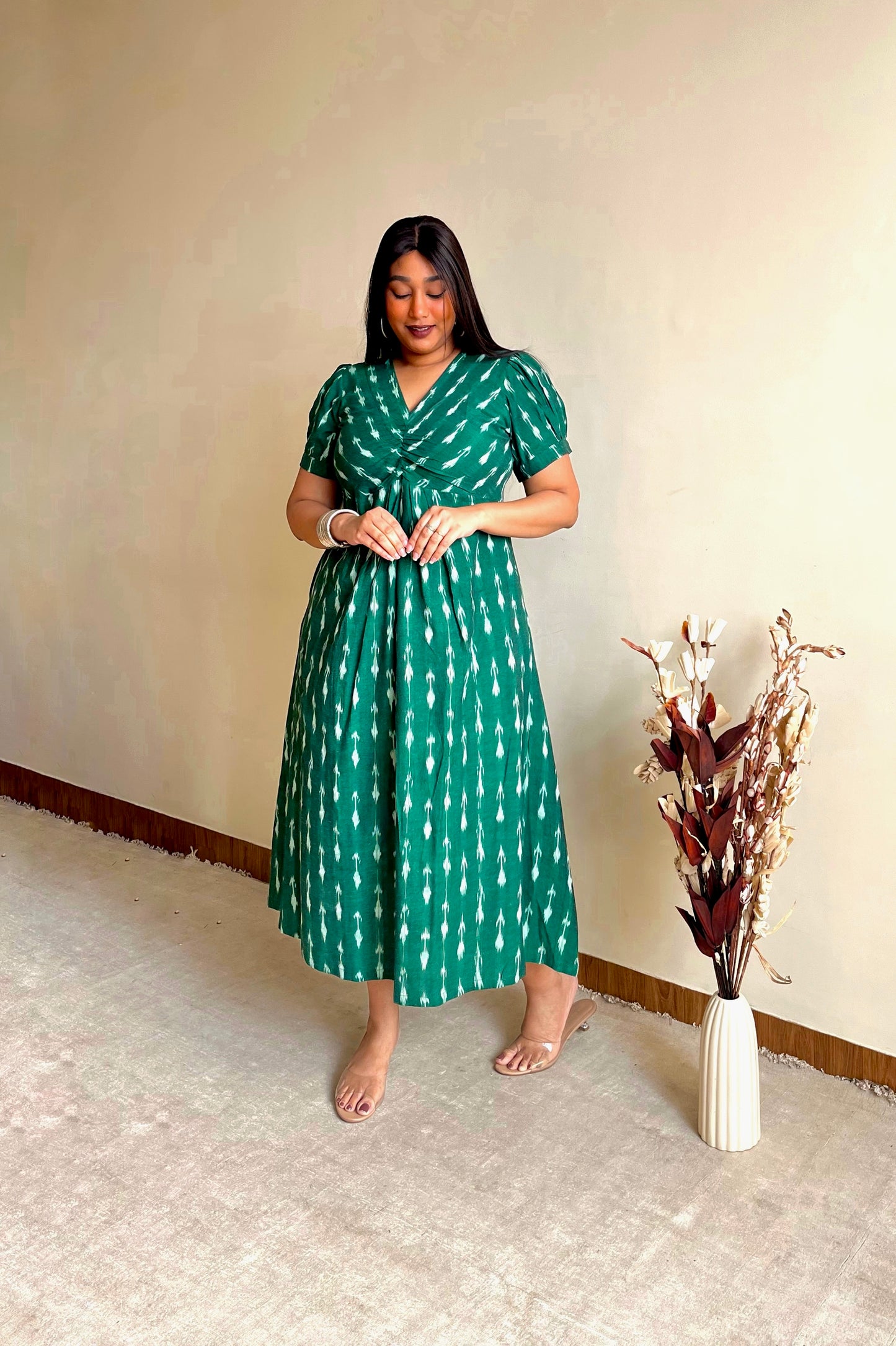 Farah Green Knot Dress (S)