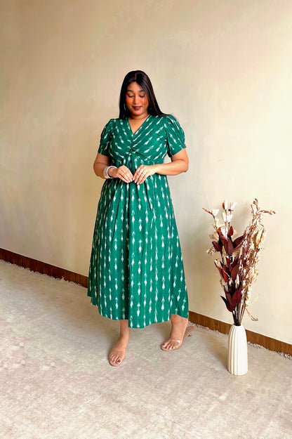 Farah Green Knot Dress (S)