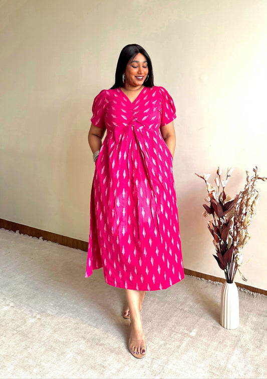 Zaina Pink Knot Dress (S)
