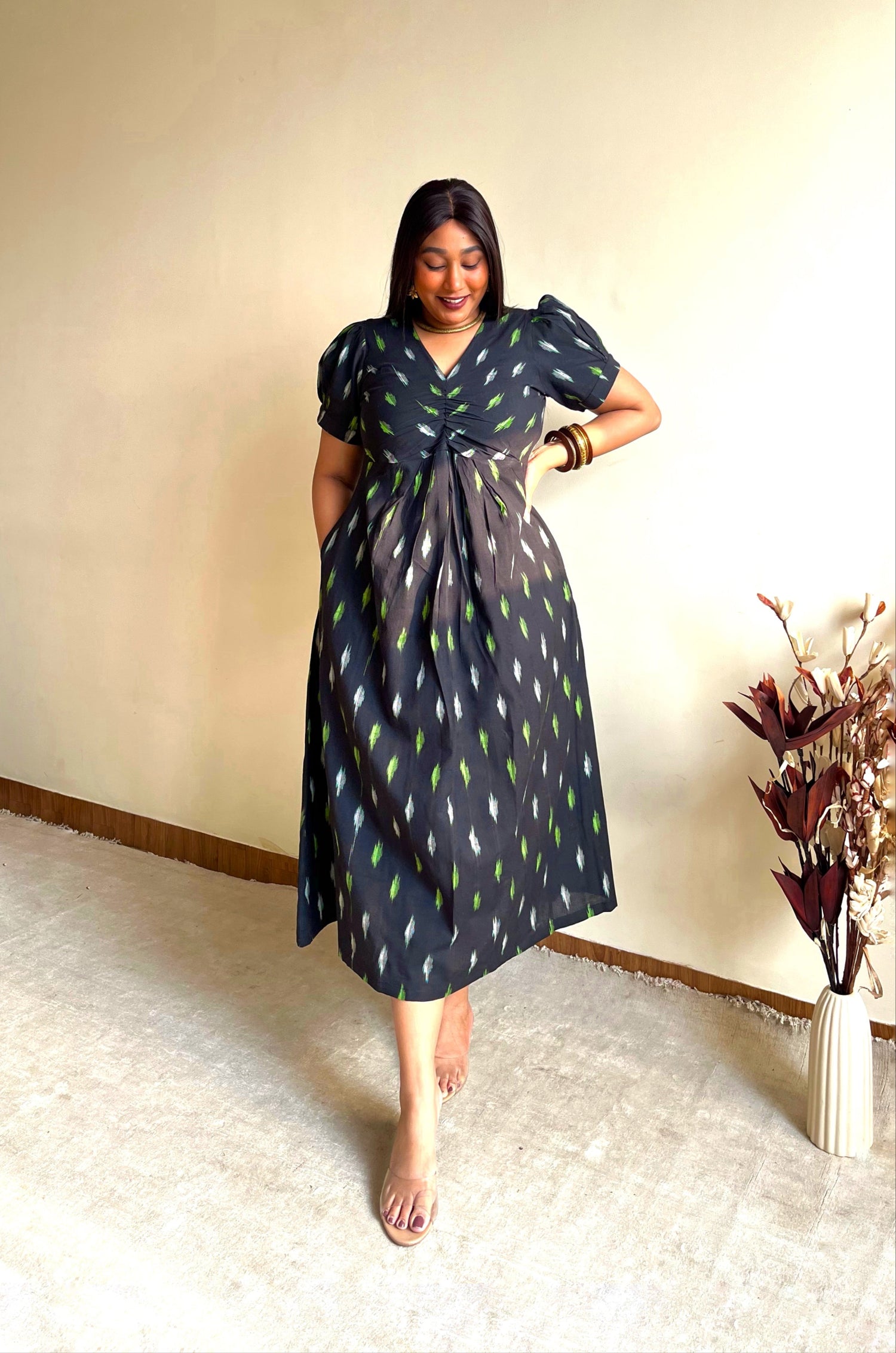 rayon dresses for women Teal Rayon Wrap Dress – Ethnic Finery