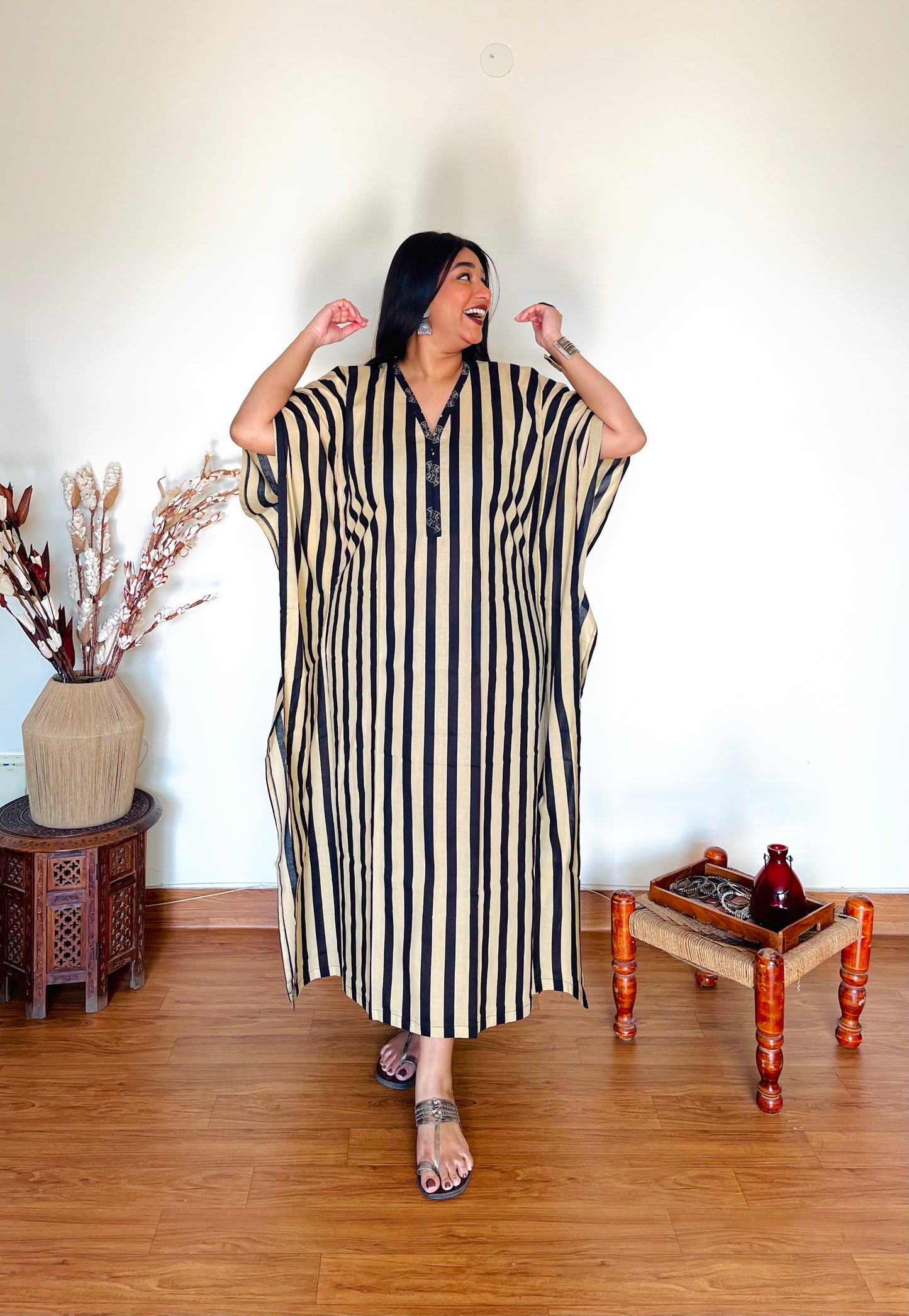 Black Striped Kaftan (S)