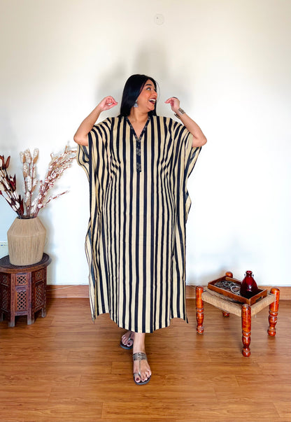 Black Striped Kaftan (S)