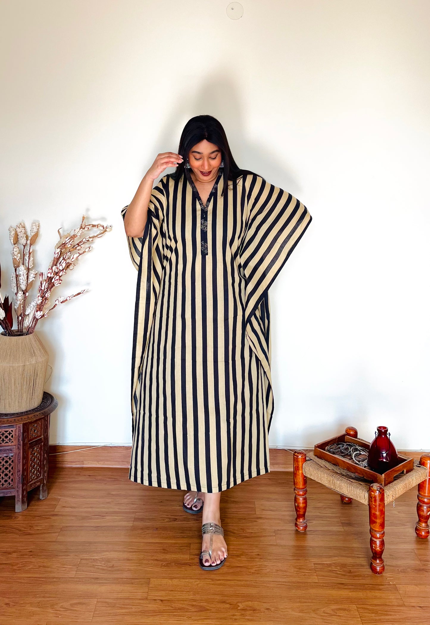 Black Striped Kaftan (S)
