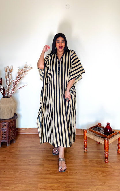 Black Striped Kaftan (S)