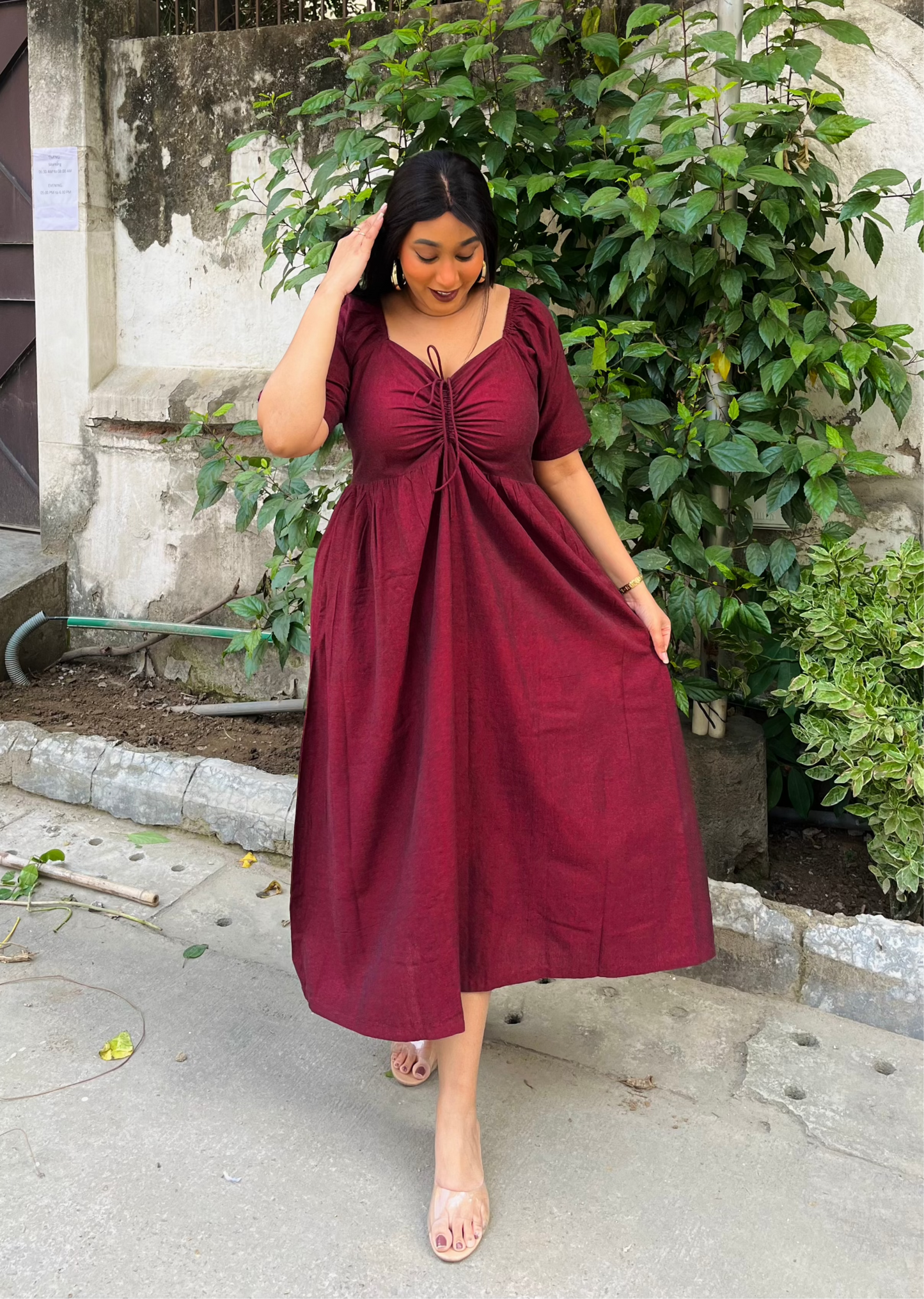 Maroon Anabelle Dress