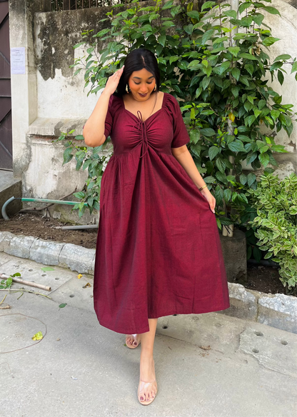 Maroon Anabelle Dress