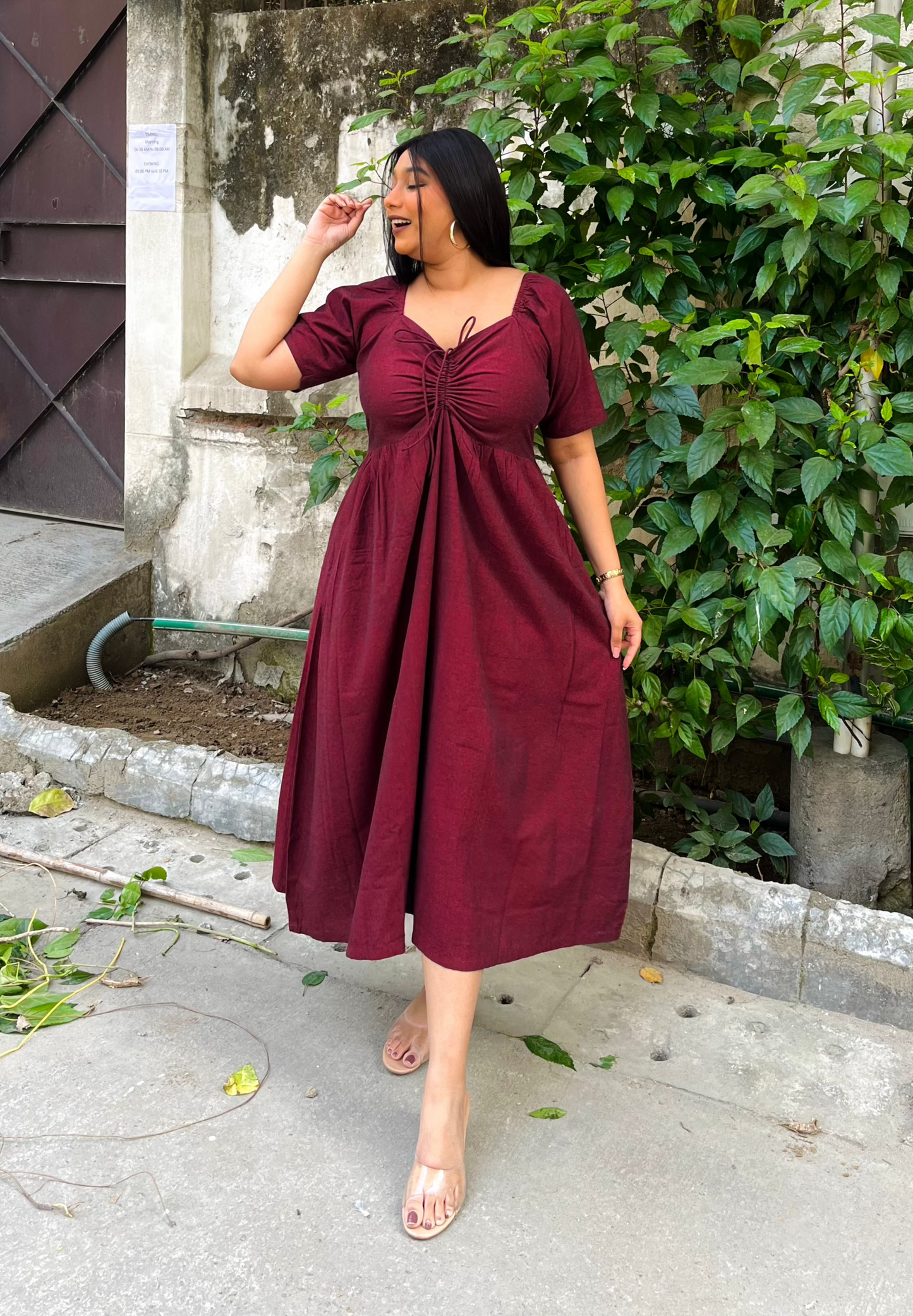 Maroon Anabelle Dress