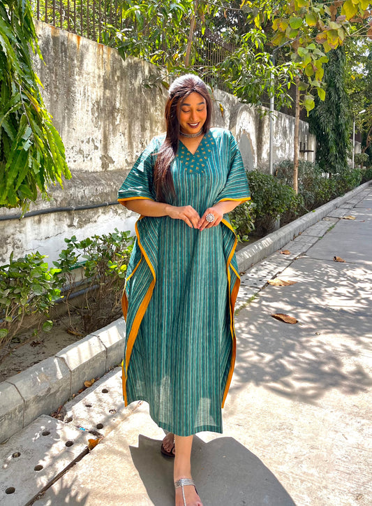 Faiza Green Kaftan