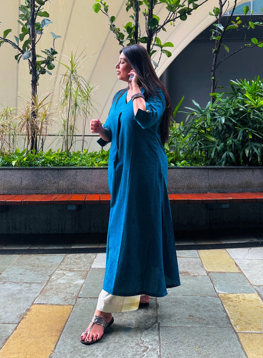 Feroza Ikkat Pleat Kurta (S)