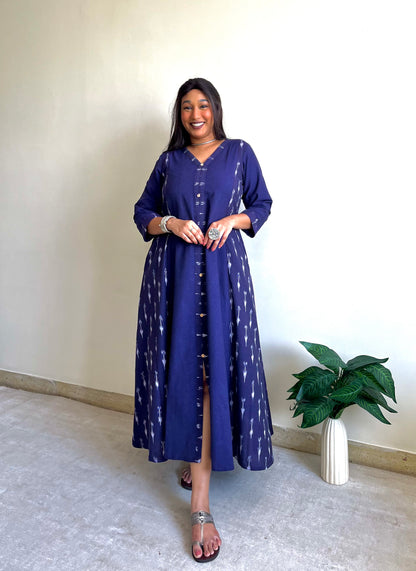 Aria A-line Purple Patchwork Dress