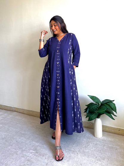 Aria A-line Purple Patchwork Dress