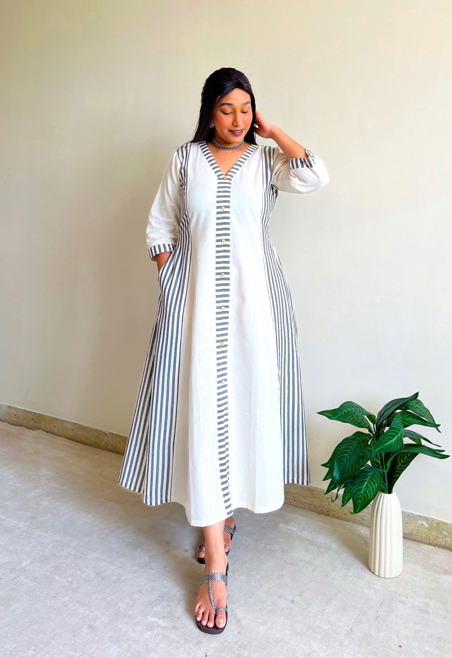 Sanaya A-line Patchwork Dress
