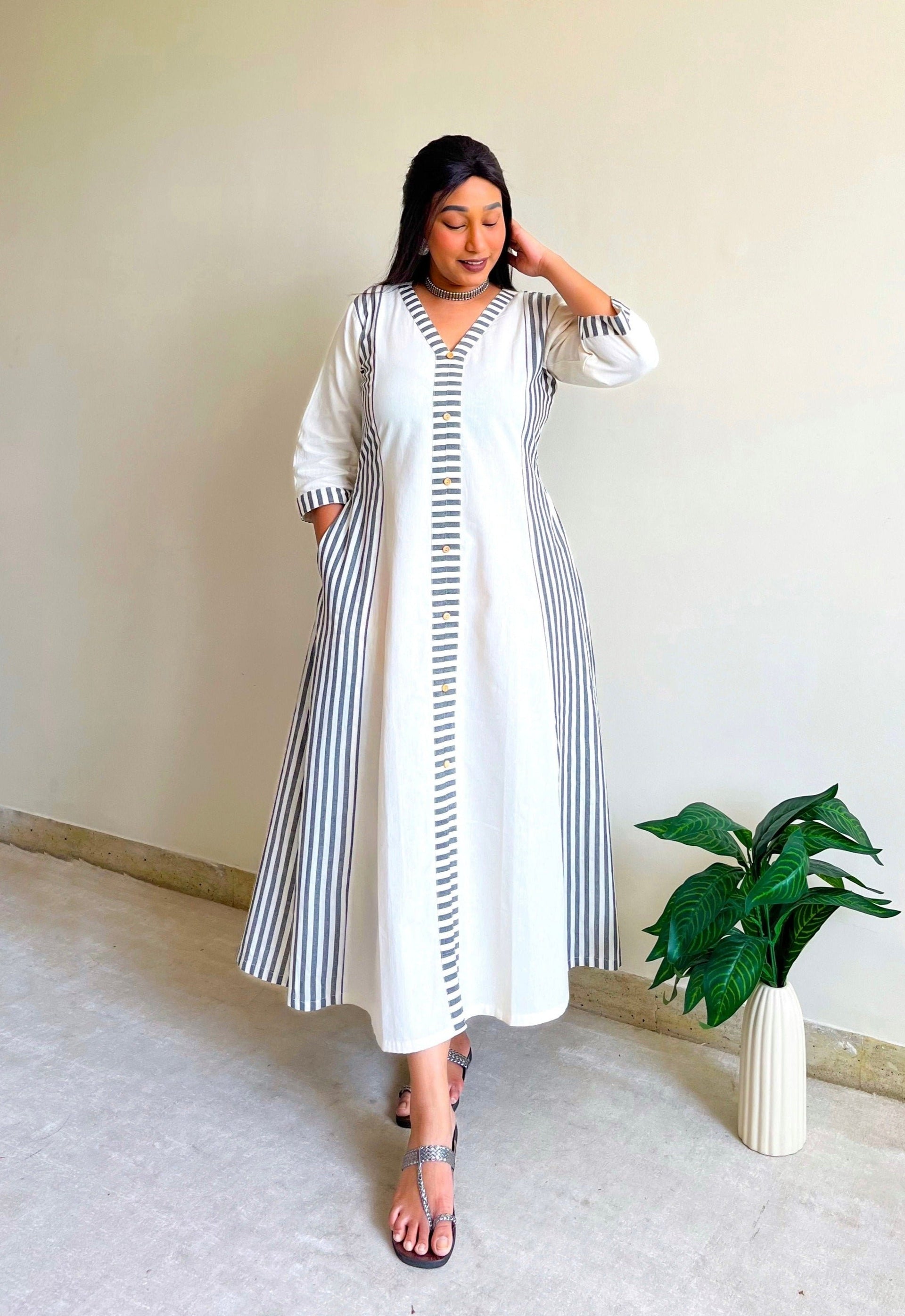 Sanaya A-line Patchwork Dress – Ethnic Finery