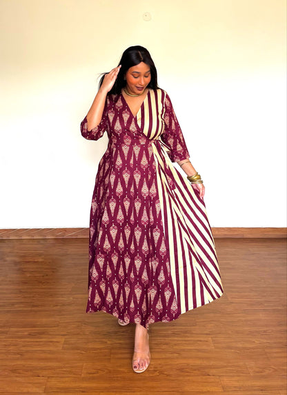 Madder Half & Half Wrap Dress