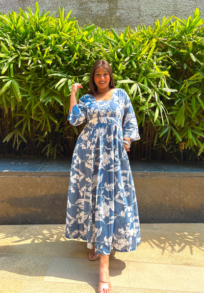 Ash Blue Fit & Flare Dress