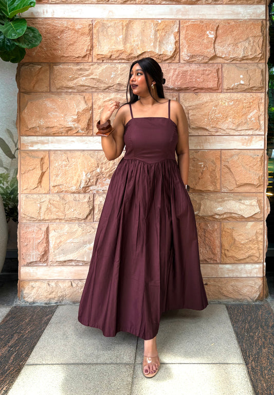 Gia Maroon Maxi Dress