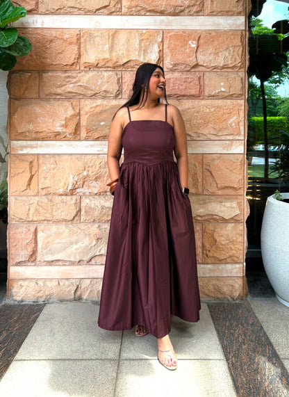 Gia Maroon Maxi Dress