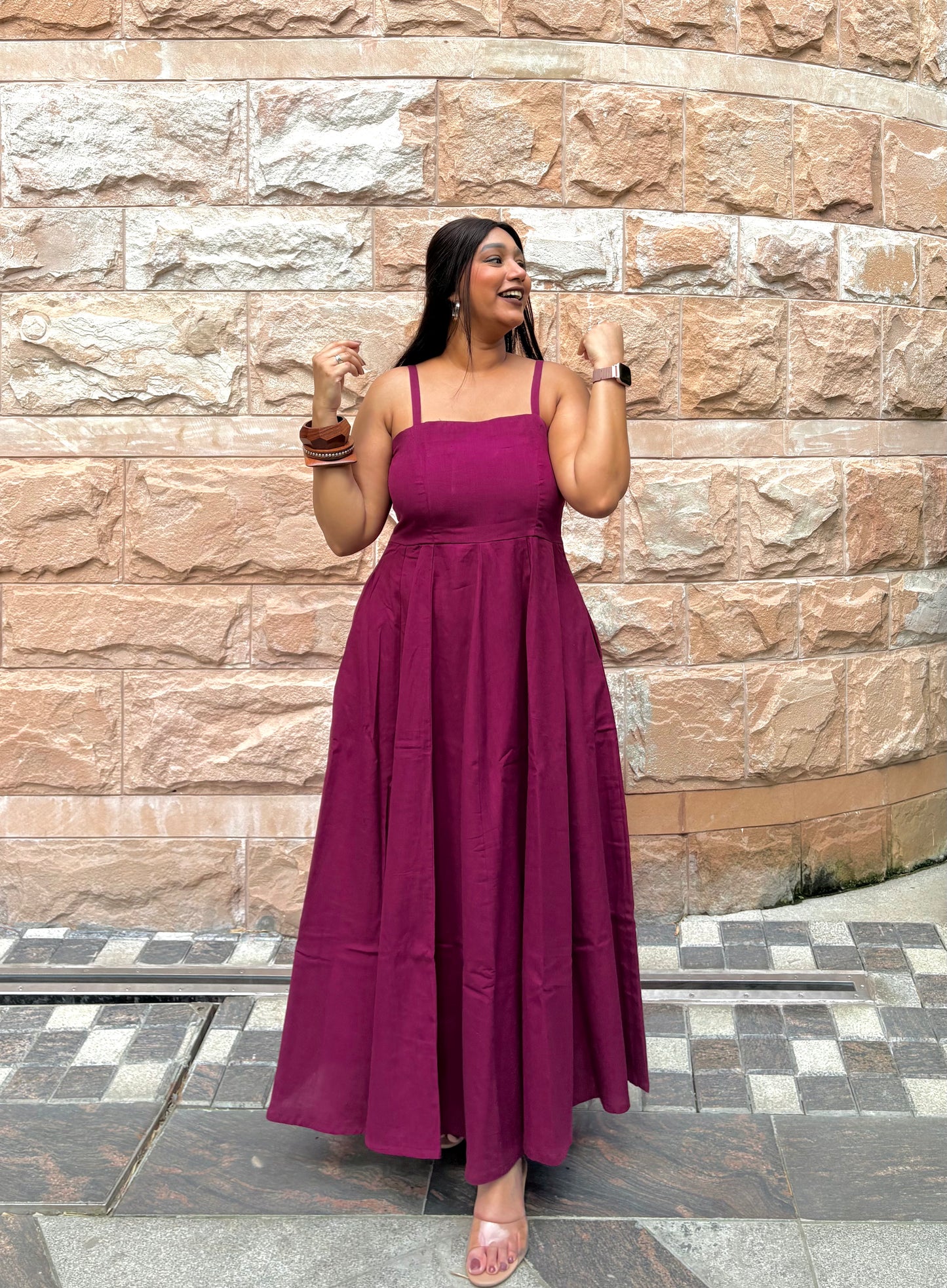 Zoey Magenta Maxi Dress