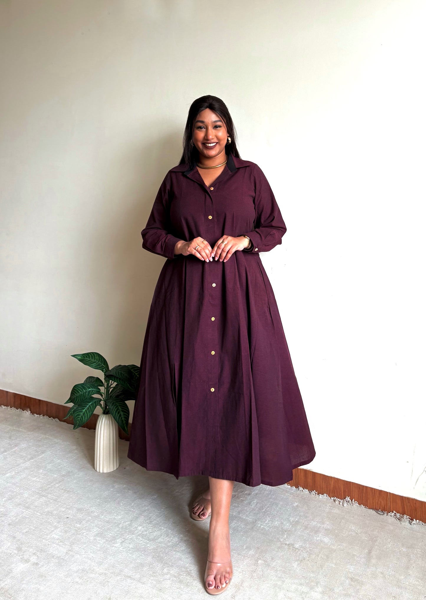 Burgundy Extra Flare Shirt