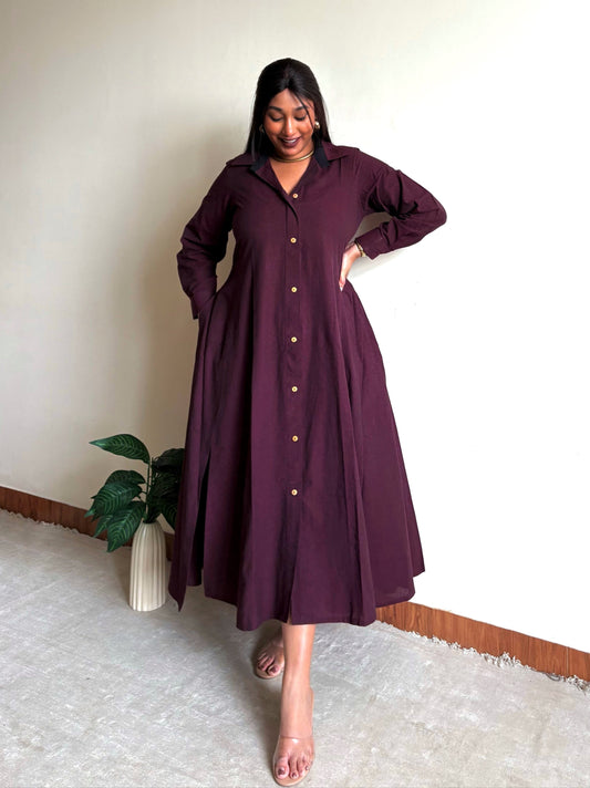 Burgundy Extra Flare Shirt
