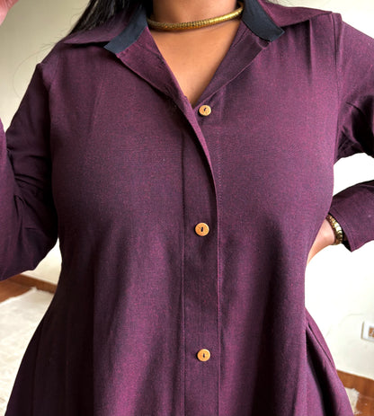 Burgundy Extra Flare Shirt