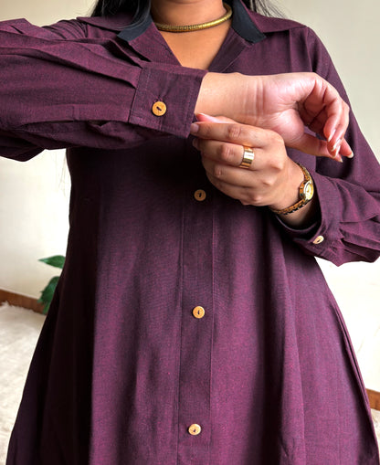 Burgundy Extra Flare Shirt