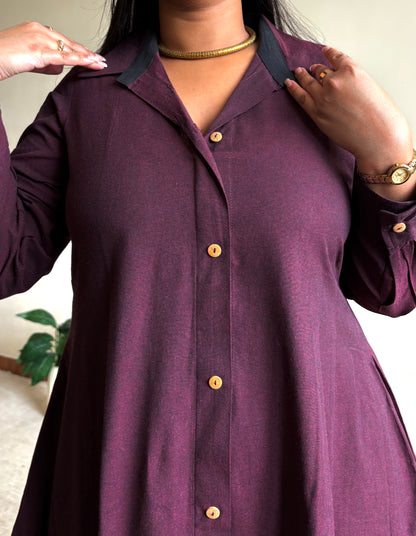 Burgundy Extra Flare Shirt