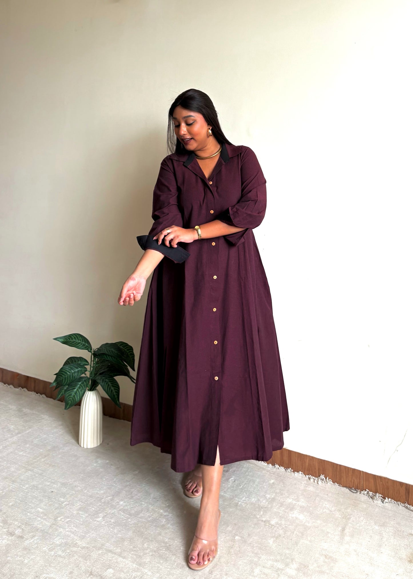 Burgundy Extra Flare Shirt
