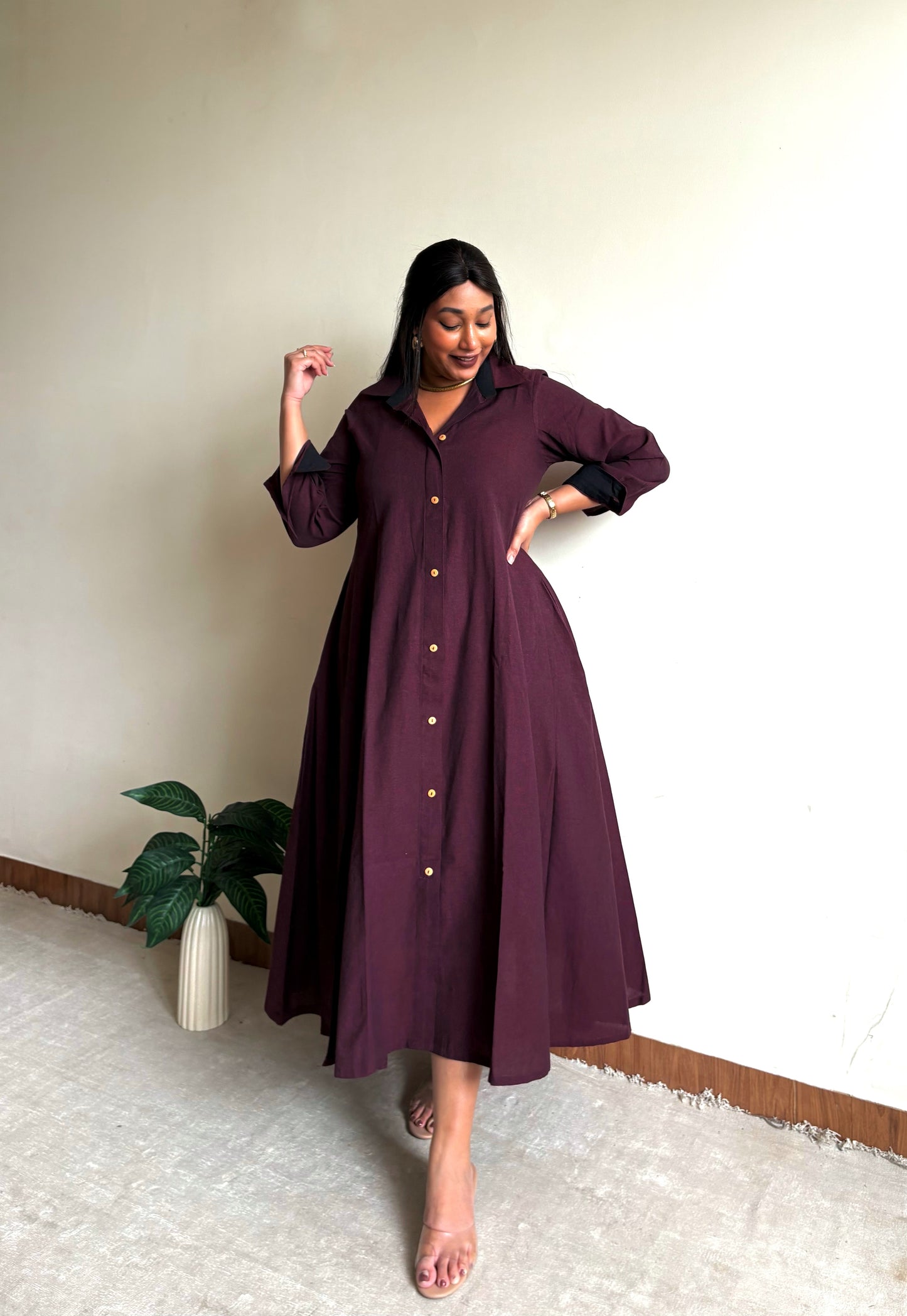 Burgundy Extra Flare Shirt
