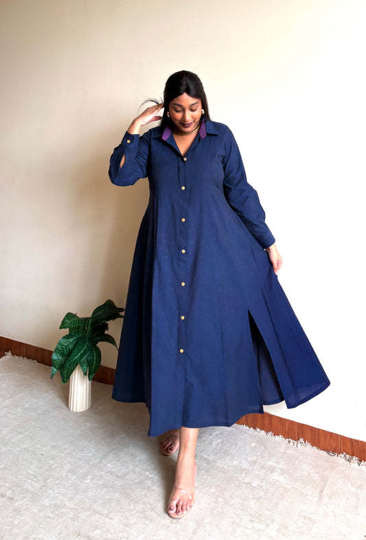 Navy Blue Extra Flare Shirt