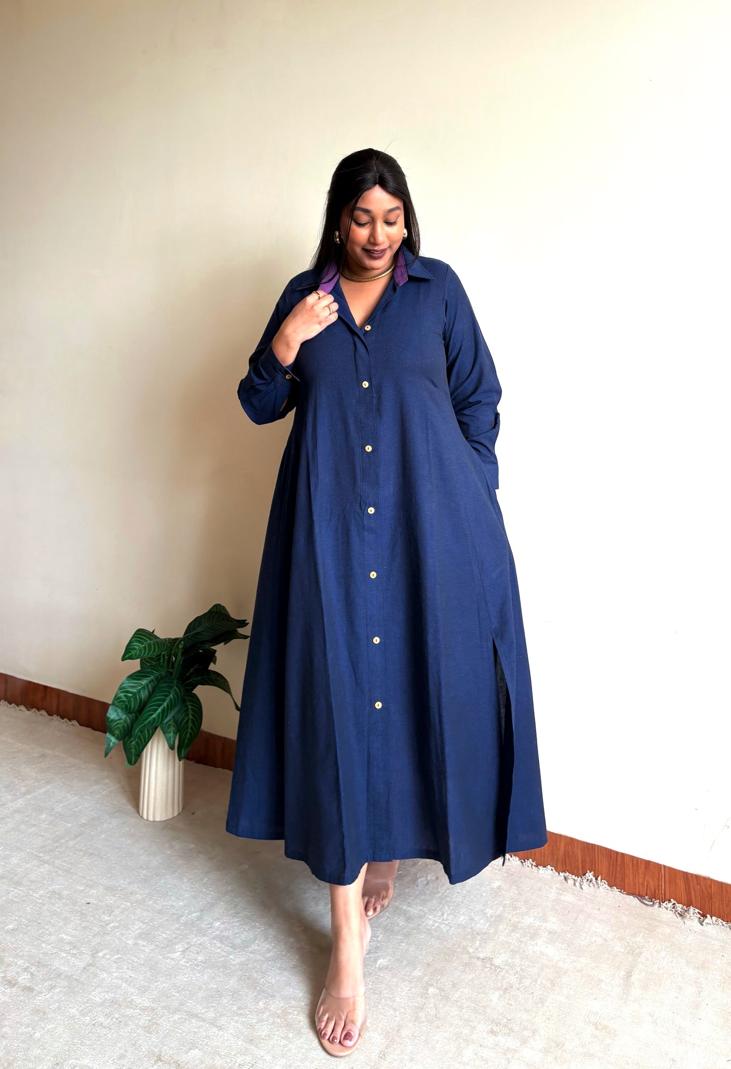 Navy Blue Extra Flare Shirt