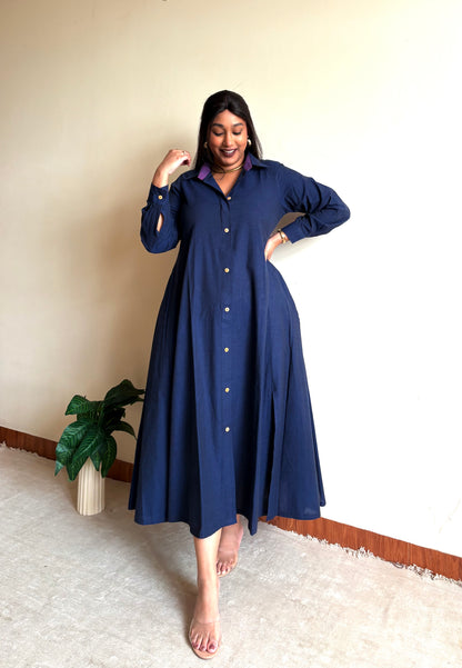 Navy Blue Extra Flare Shirt