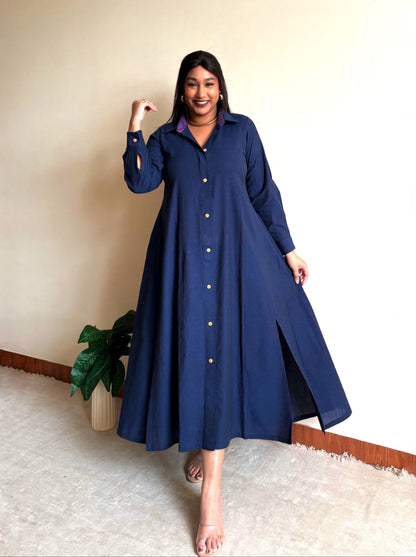 Navy Blue Extra Flare Shirt