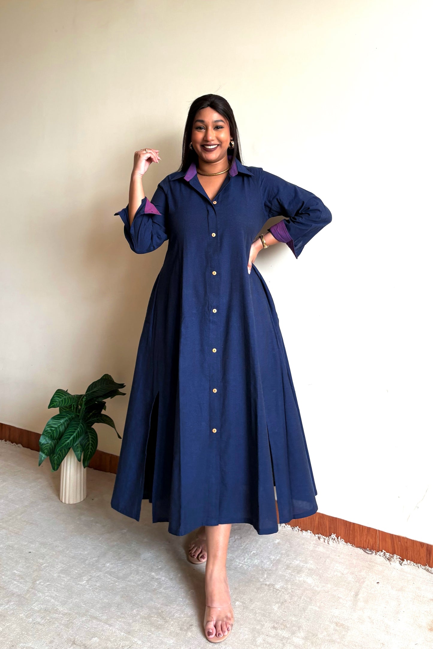 Navy Blue Extra Flare Shirt